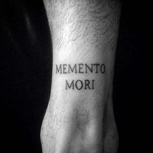 Back Of Leg Memento Mori Male Tattoos