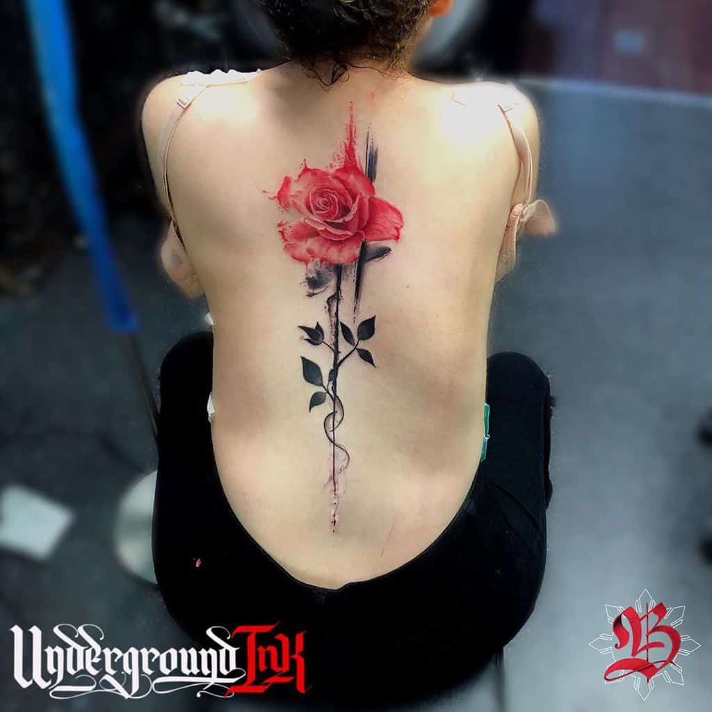 back red rose tattoos bryltattoo