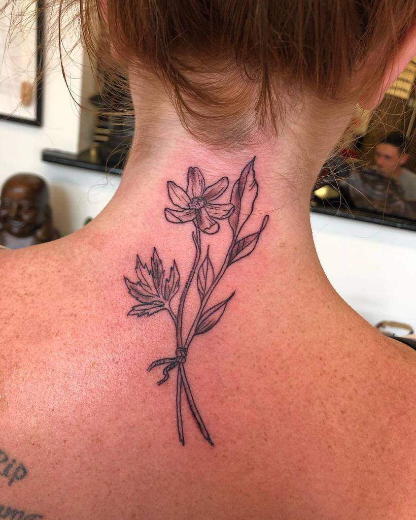 back simple flower tattoos taylasdream