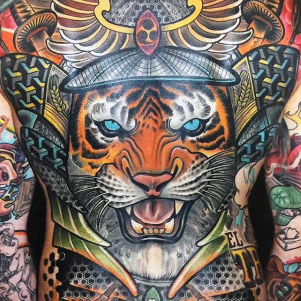 Back Tiger Tattoo For Men