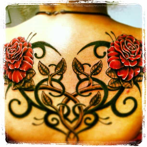 back tribal rose tattoos godshalltattoos