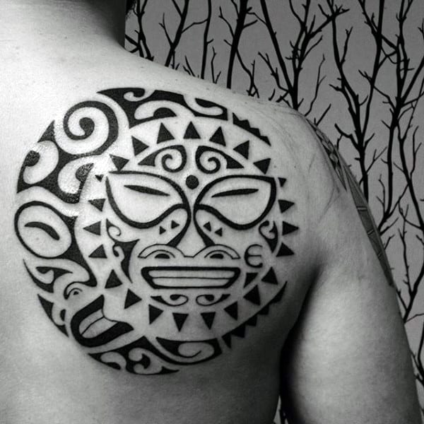 Back Tribal Sun Tattoos For Men