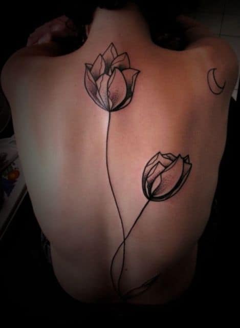 Back Tulip Tattoo