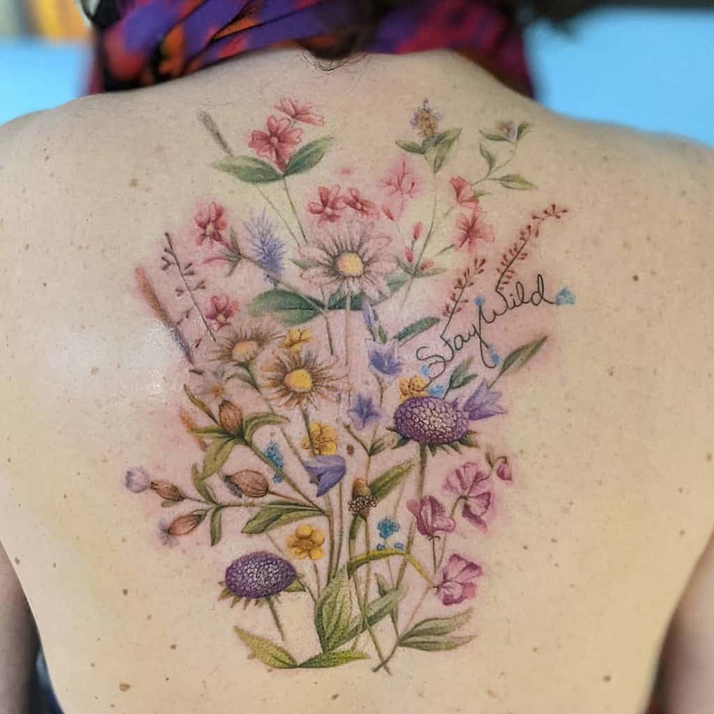 back wildflower tattoos tracymarietattoo