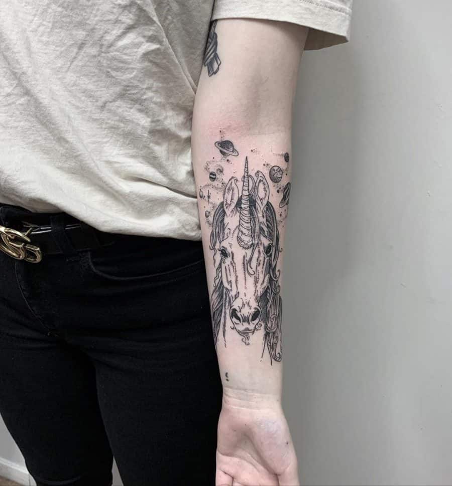 forearm-black-work-unicorn-tattoo-k.doncash