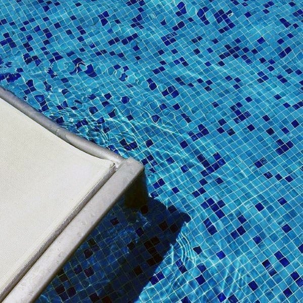 Backyard Pool Tile Ideas Navy And Light Blue