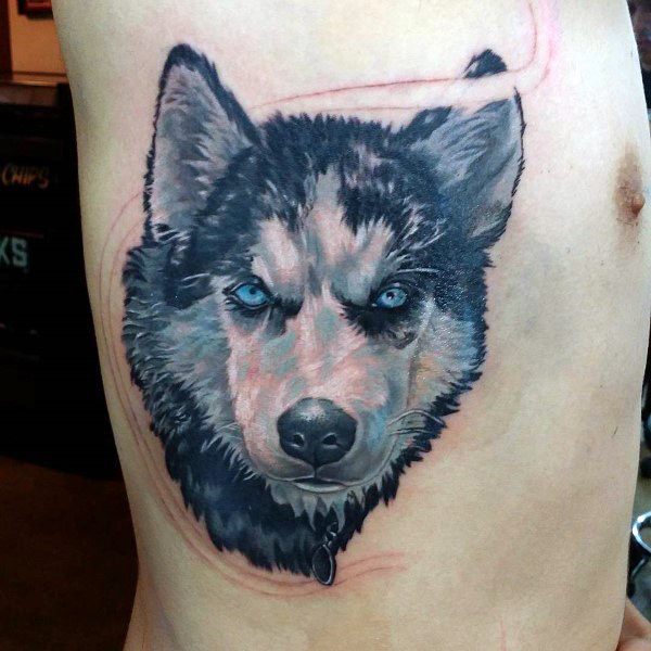 Badass Guys Siberian Husky Themed Tattoos