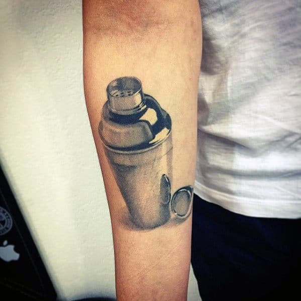 Badass Inner Forearm Small Metallic Shaker Mens Tattoos