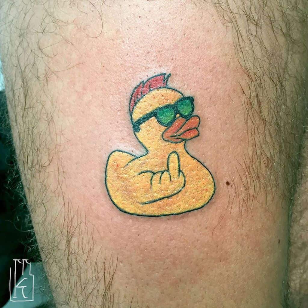 Badass Rubber Ducky Small Tattoo