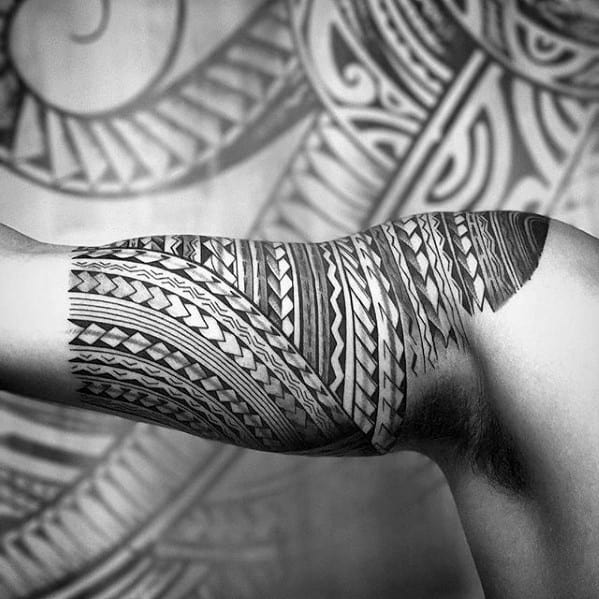 Badass Tribal Half Sleeve Polynesian Mens Tattoo Designs