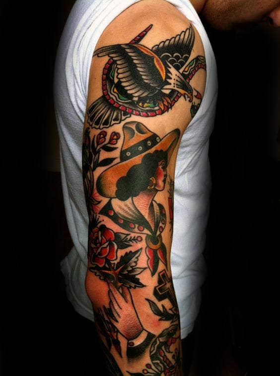 Traditional Sleeve  Traditional Tattoo by Myke Chambers  myke chambers   Flickr