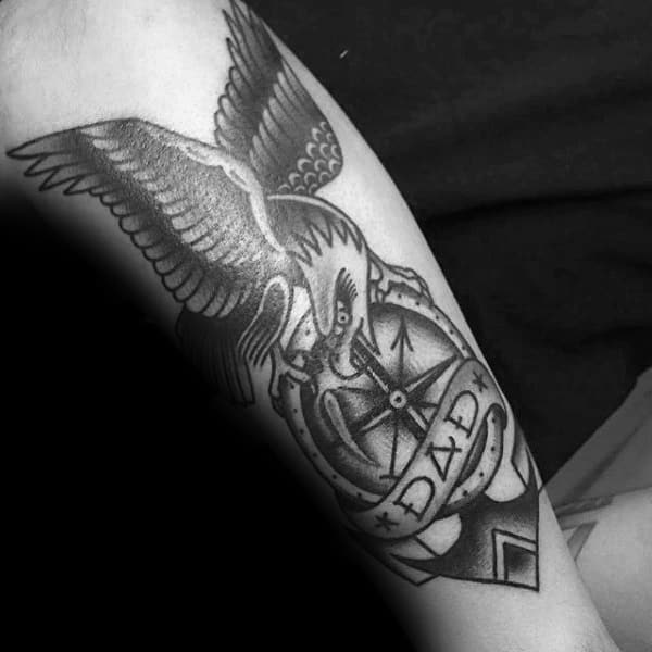 40 Traditional Compass Tattoo Designs For Men - Old School Ideas
