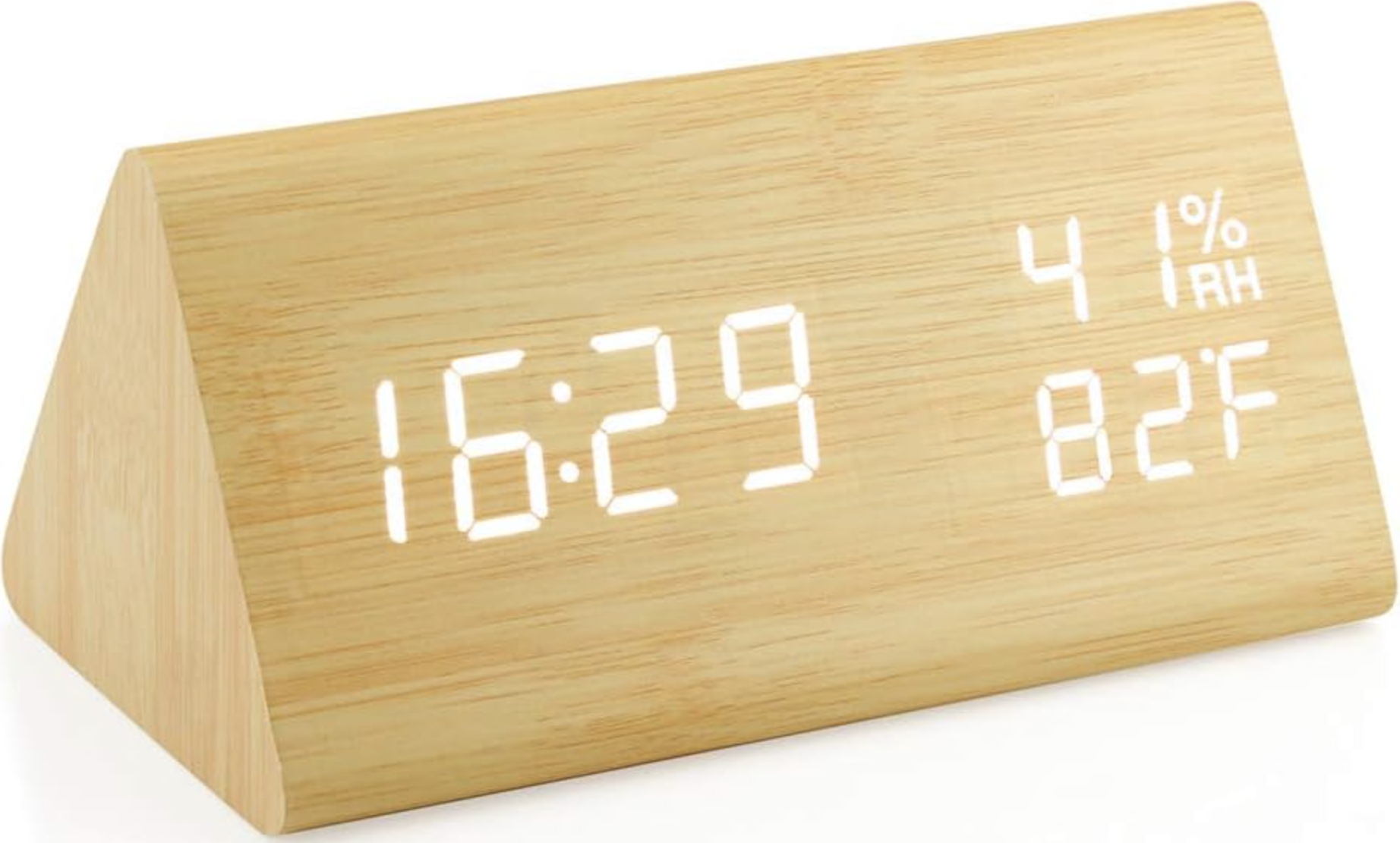 bamboo digital alarm clock
