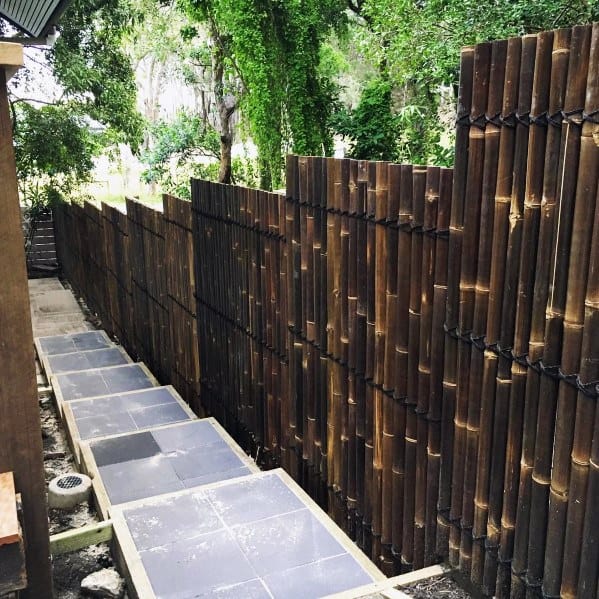 Bamboo Fence Side Yard Walkway Ideas