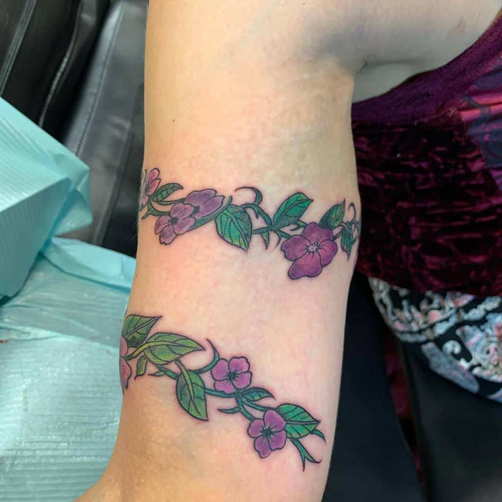 Tattoo tagged with flower tatuaje micro tatuajes soltattoo violet  green illustrative ankle nature  inkedappcom