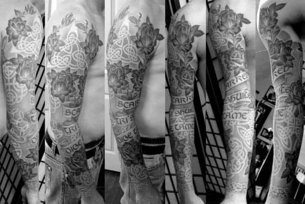 banner-with-celtic-font-mens-full-sleeve-tattoo-design