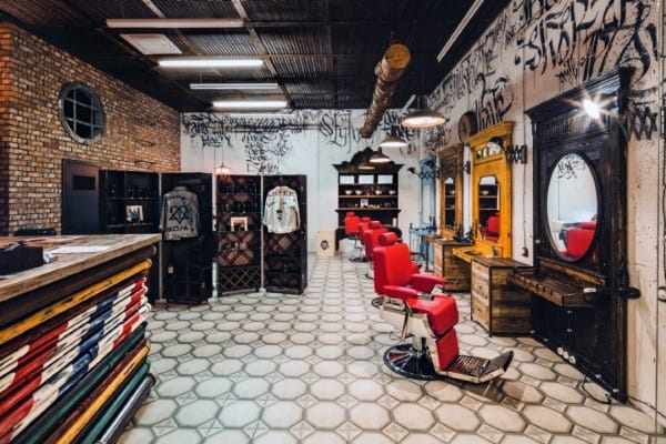 grunge graffiti barber shop