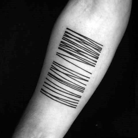 Barcode Tattoos Lines Design For Guys