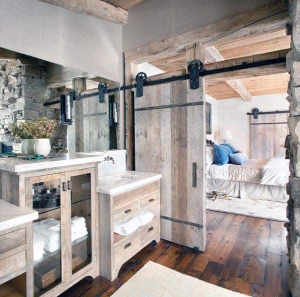 Barn Door Master Rustic Bathroom Ideas