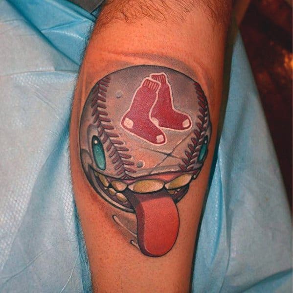 Baseball New School Boston Red Sox Tattoo Design Ideas For Males