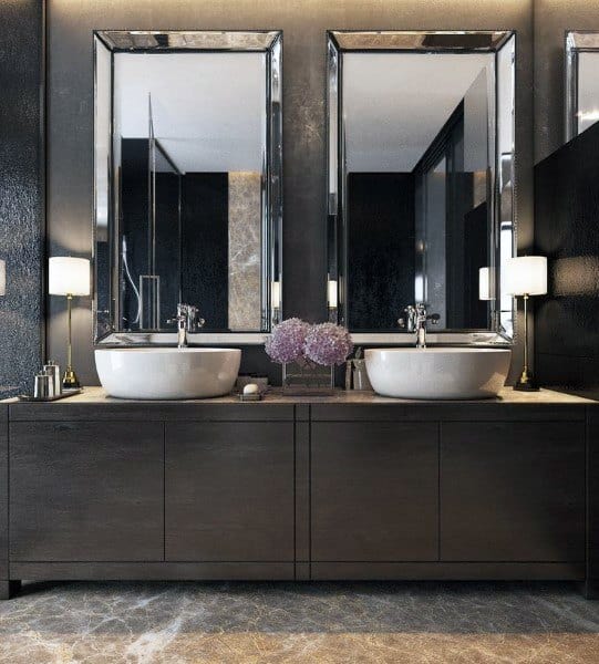 Top 50 Best Bathroom Mirror Ideas, Contemporary Vanity Mirrors With Lights
