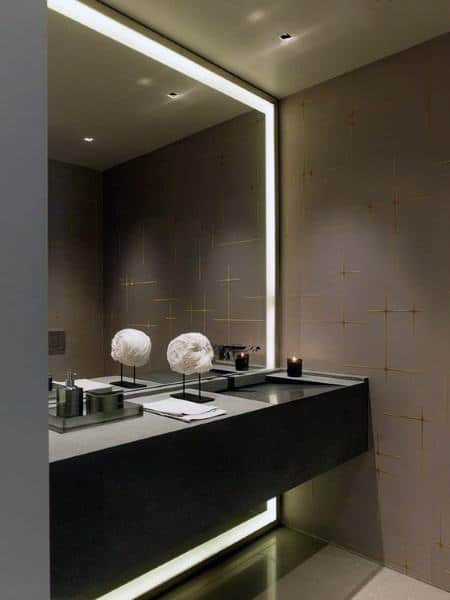 LED backlit vanity mirror