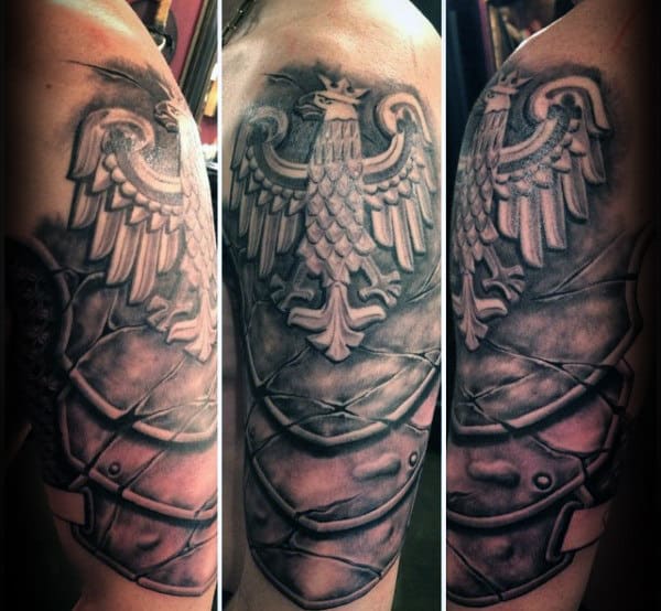 Battle Armor Plate Polish Eagle Mens Arm Tattoos