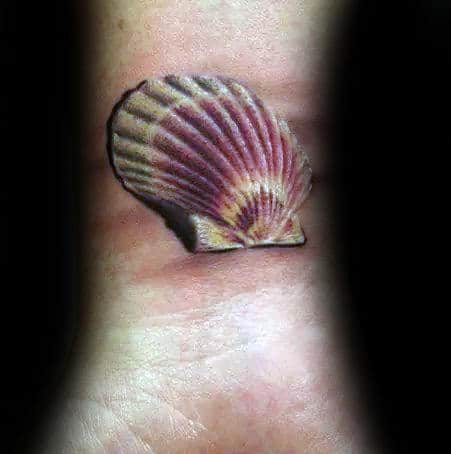 Bay Scallop Seashell Wrist Tattoos For Guys