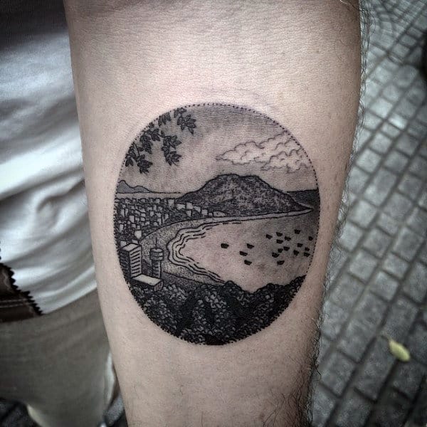 Mountains In Circle Tattoo | Circle tattoo, Tattoos, Pretty tattoos