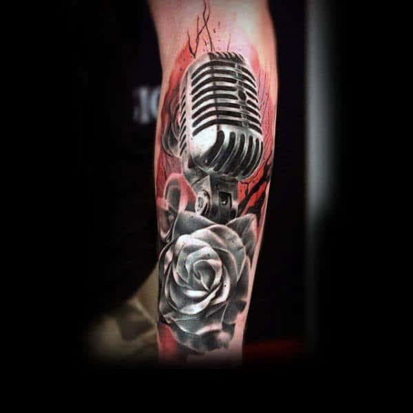 90 Microphone Tattoo Designs For Men - Manly Vocal Ink