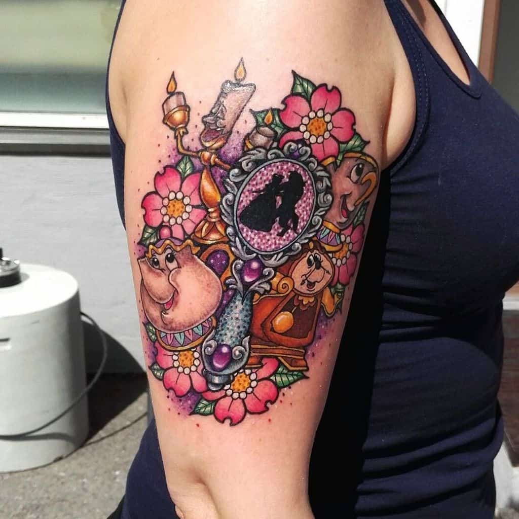 Beauty And The Beast Arm Tattoo