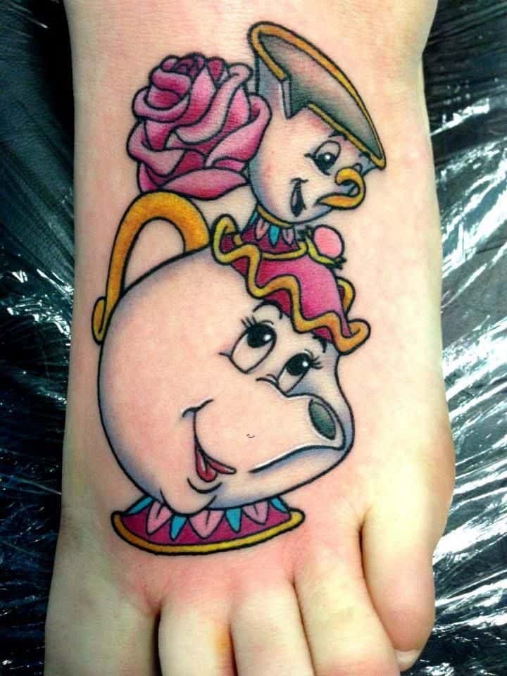 Beauty And The Beast Chip Tattoo