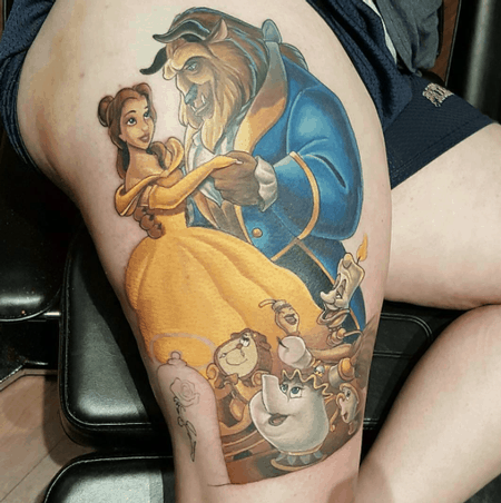 Beauty And The Beast Disney Sleeve Tattoo