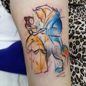 Beauty And The Beast Silhouette Tattoo