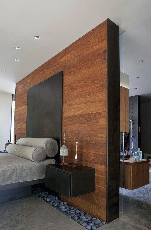 large timber bedroom divider