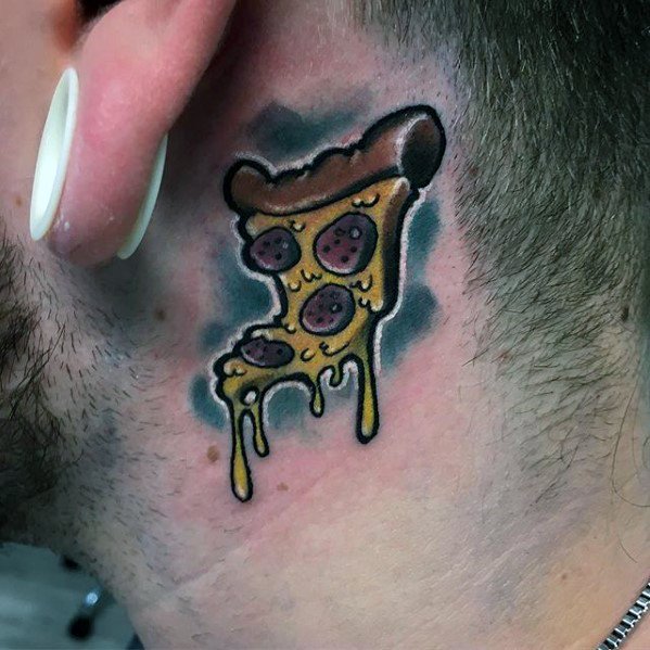 Cartoon Pizza Slice Standing Tattoo