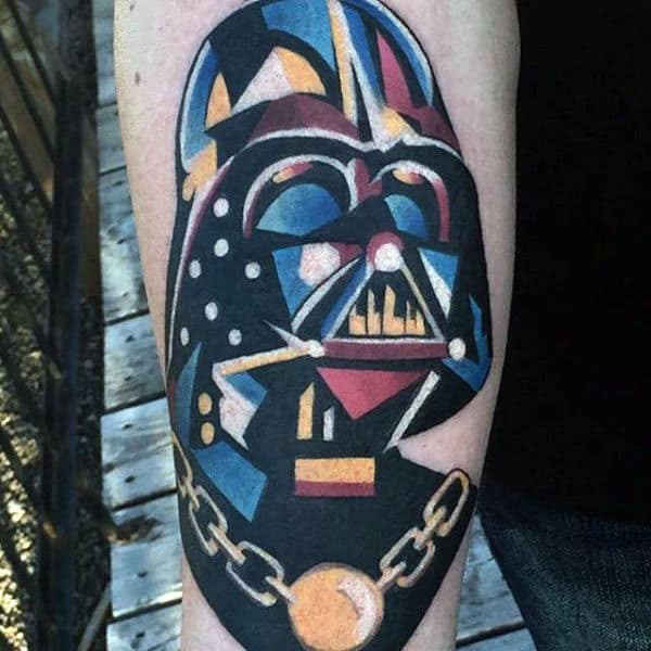 Bejewelled Darth Vader Tattoo For Men On Shoulders