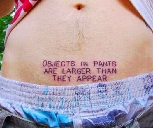 Belly Lettering Worst Funny Tattoo