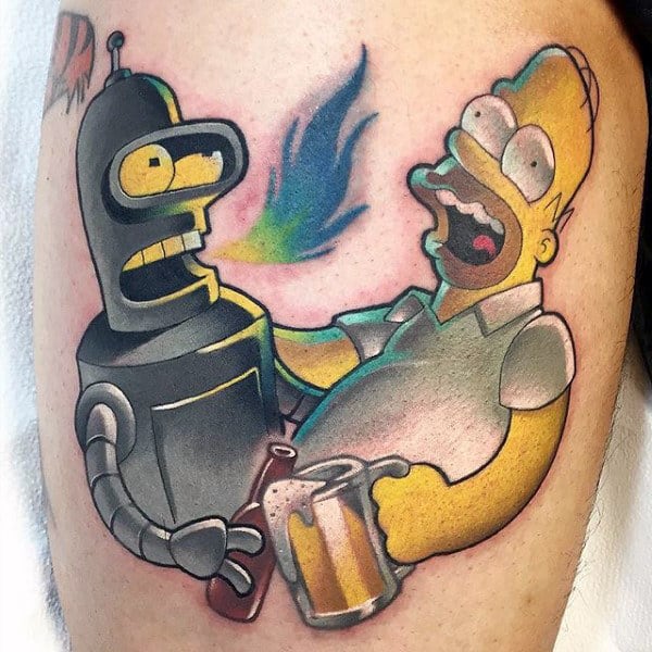 Thought this should go here Bender tattoo I got a while ago  rfuturama