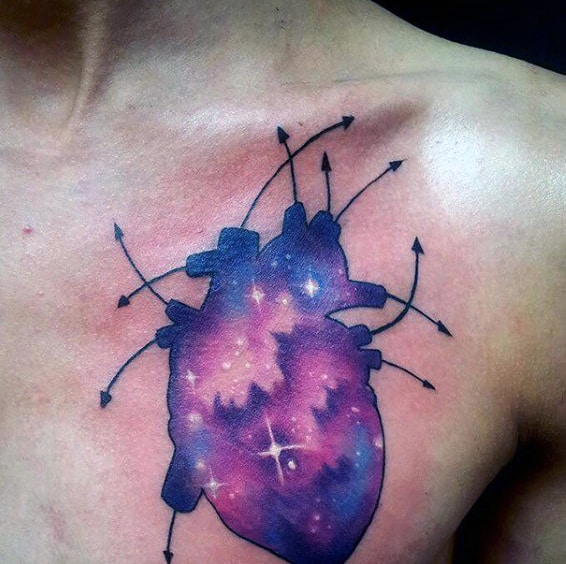 Best Outer Space Tattoo Designs For Men On Chest