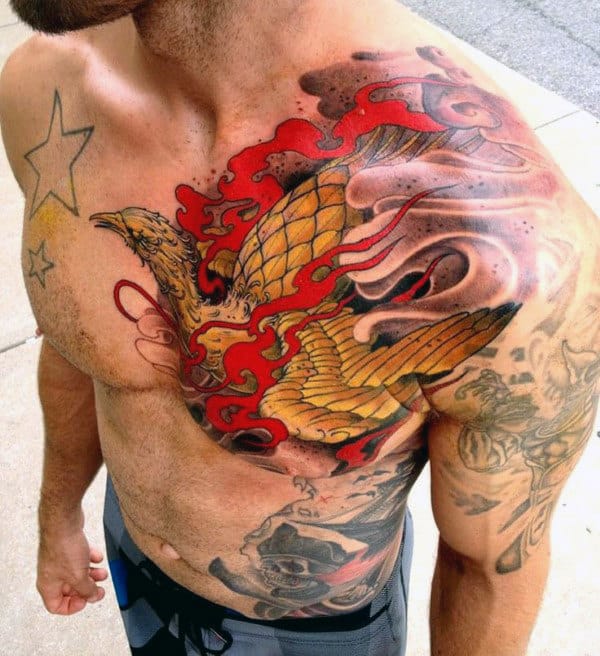 Best Phoenix Men's Tattoo On Shoulder