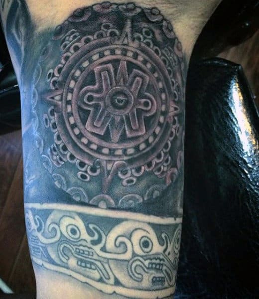 Bicep Aztec Warriors Tattoos For Men