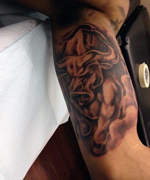Bicep Bull Tattoo Men's Design