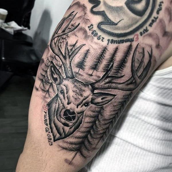 Bicep Creative Male Tattoo Deer
