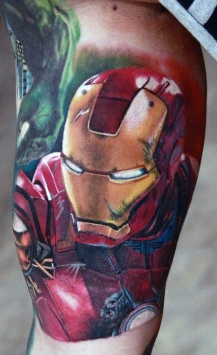 Bicep Guys Iron Man Tattoo Designs