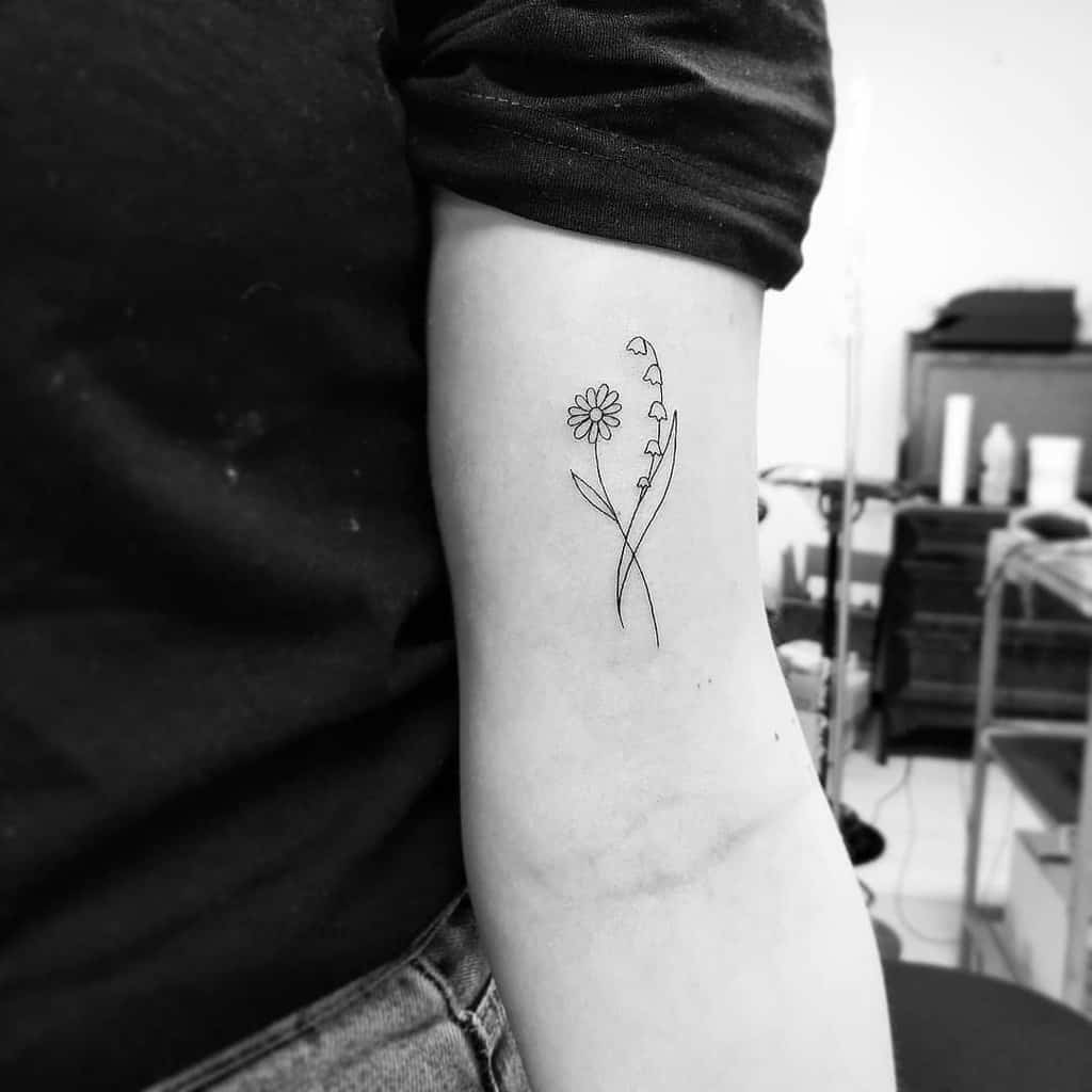 Lily of the valley tattoo minimalist