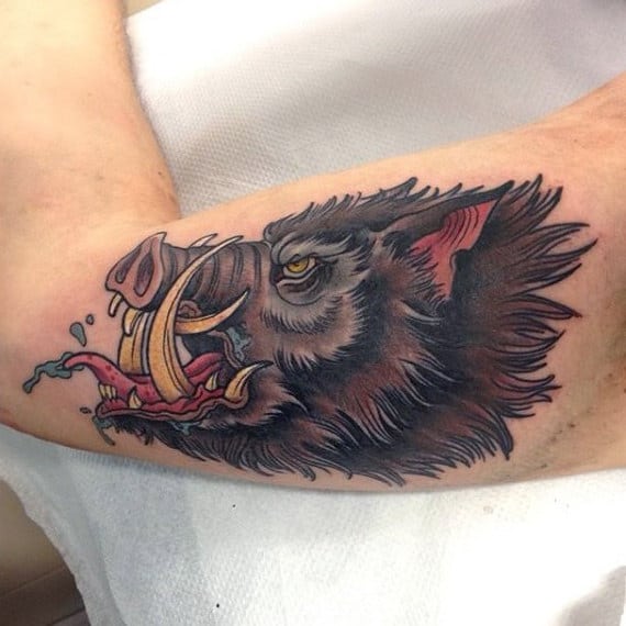The Wild Boar Tattoo Protection Defense As Well As Evil And Cruelty