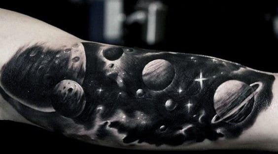 Bicep Male Astronaut Tattoos