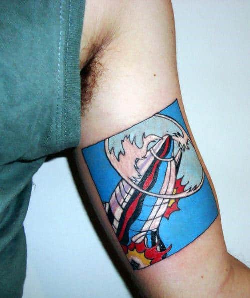 Bicep Mens Plane Pop Art Tattoos