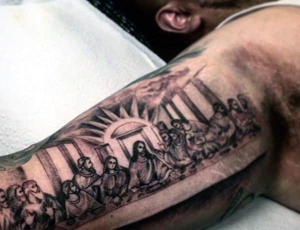 Christian Bicep Tattoo Male